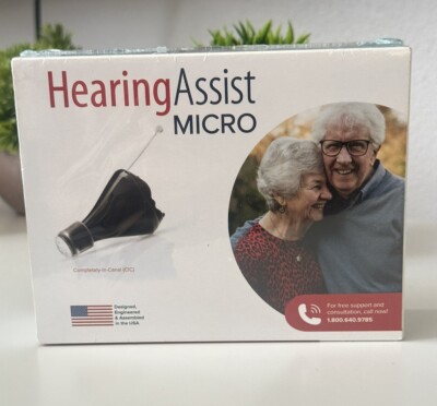 HearingAssist HA-MICROBLK Micro CIC Nearly Invisible Single Piece Hearing Aid