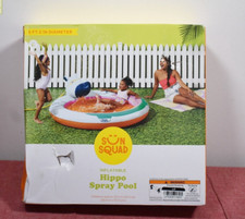 Sun Squad Inflatable Hippo Spray Swim Pool 5.2 Foot Package Wear