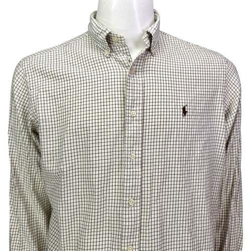 Ralph Lauren Mens Shirt Classic Fit Graph Plaid Soft Cotton Button Down Size L - Picture 3 of 11
