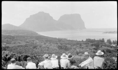 Lord Howe Island Eight unidentified people sitting and looking at - Old Photo