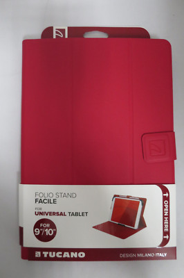 Tucano Facile Plus Universal Case mit Standfunktion für Tablets bis 11 Zoll, Rot