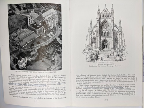 1951 Guide to Washington Cathedral Booklet Floorplan Brochure Postcards Guide 3N - Imagen 8 de 12