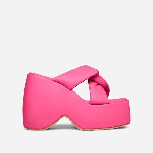 Women's 2023 Fashion Open Toe Twisted Platform Wedge Heel Sandal Mules Shoes SUN - Picture 12 of 12