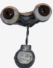 Vintage German Antique Hand Blown Rocker Glass Doll Eyes Brown About 10mm E3-54