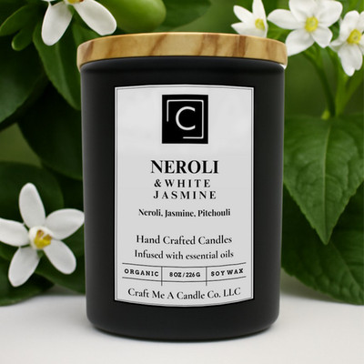 Neroli & White Jasmine Scented Candle   Neroli, Jasmine, Pitchouli