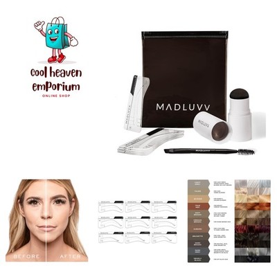 Brow Stamp Kit with Brow Stencils   Easy Eyebrow Shaper for Natural-Looking B...