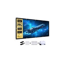 120-inch Projection Screen, Portable 4K Movie Screen, Wrinkle-Resistant, Easy...