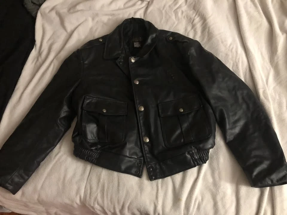 Police Zip Leather Outer Shell Coats, Jackets & Vests for Men for