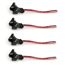 Automotive Injector Connector, Waterproof Fuel Injector Socket with 4 PCS Black