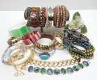 VINTAGE TO NOW FASHION/COSTUME JEWELRY BRACELET LOT, ASSORTED MATERIALS