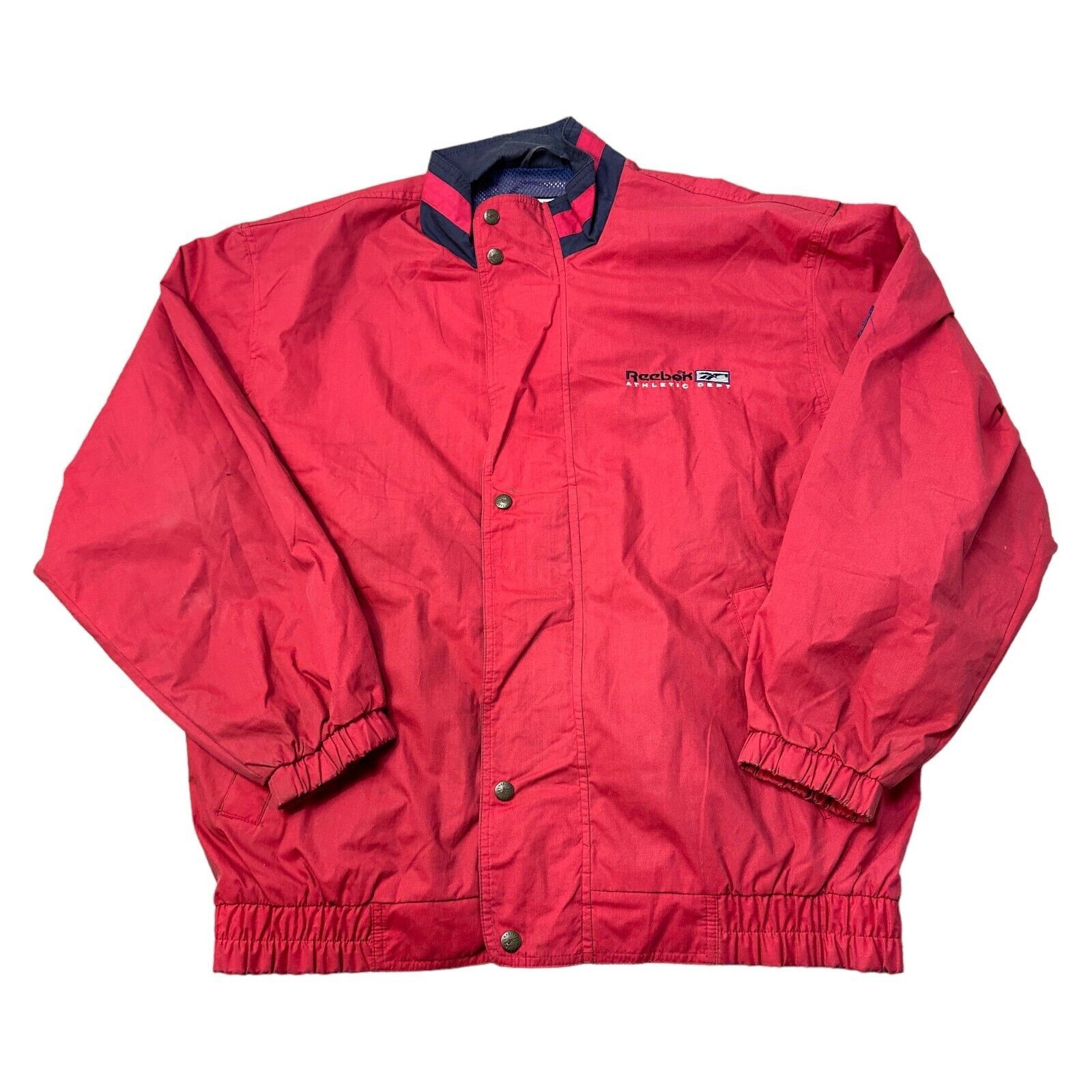 Vintage 90s Reebok Red Bomber Jacket Full Zip Mens Large Retro