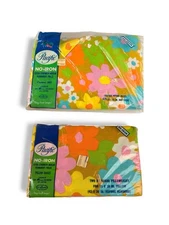 Lot Vintage 1960s Pacific Double Fitted Sheet & Pillowcases Penelope Daisy