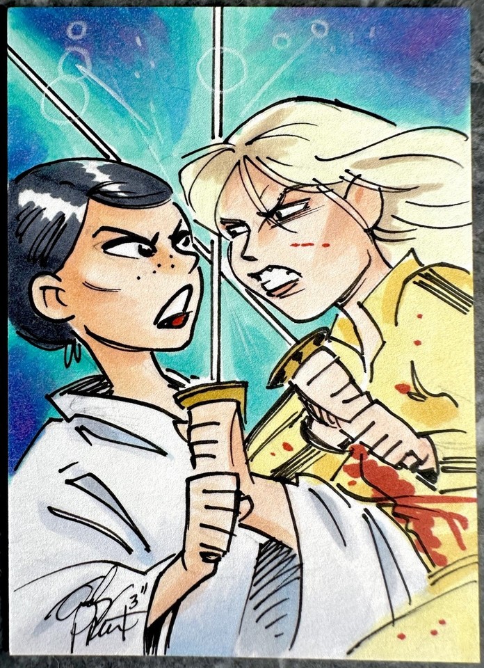 Kill Bill Sketch Card � The Bride vs O-Ren, Original Art by Andy Price Comic Art