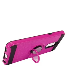 GSA Brushed Hybrid w/Ring Stand For LG K40 LM-X420, LG Solo LTE Hot Pink/Black