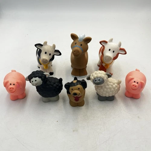 Vintage 1995 Fisher Price Little People Set Of 8 Farm Animal Replacement Figures