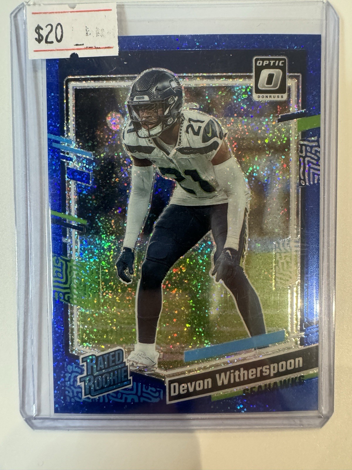 Devon Witherspoon 2023 Panini Donruss Optic Rated Rookie #292 Blue Glitter SSP