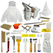 23 PCS Bee Keeping Starter Kit - Beekeeping Supplies, Honey Bee Hive Tools Be...
