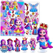 ZHOC Magnetic Dress Up Dolls for Girls, Princess Mermaid Magnet D