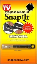 Snap-It Pocket Eyeglass/Sunglass Repair Kit w/Screwdriver & Screws AS SEEN ON TV