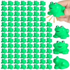 120 PCS Rubber Frogs Little Squeaky Frogs Float Bath Toy Green Shower...