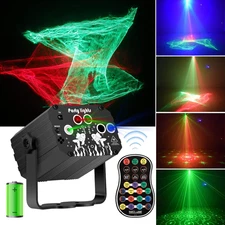 DJ Disco Party Lights Battery Powered - Northern Laser Light Effect RGB Led Soun