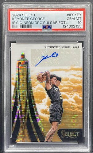 2024-25 Select Keyonte George In Flight Neon Orange Pulsar AUTO /30 PSA 10 -POP4