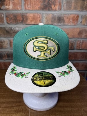 90s LOGO7 49ers Team NFL スナップバック　ツバ裏グリーン New Era San Francisco 49ers Novelty Holly Christmas 59fifty 7