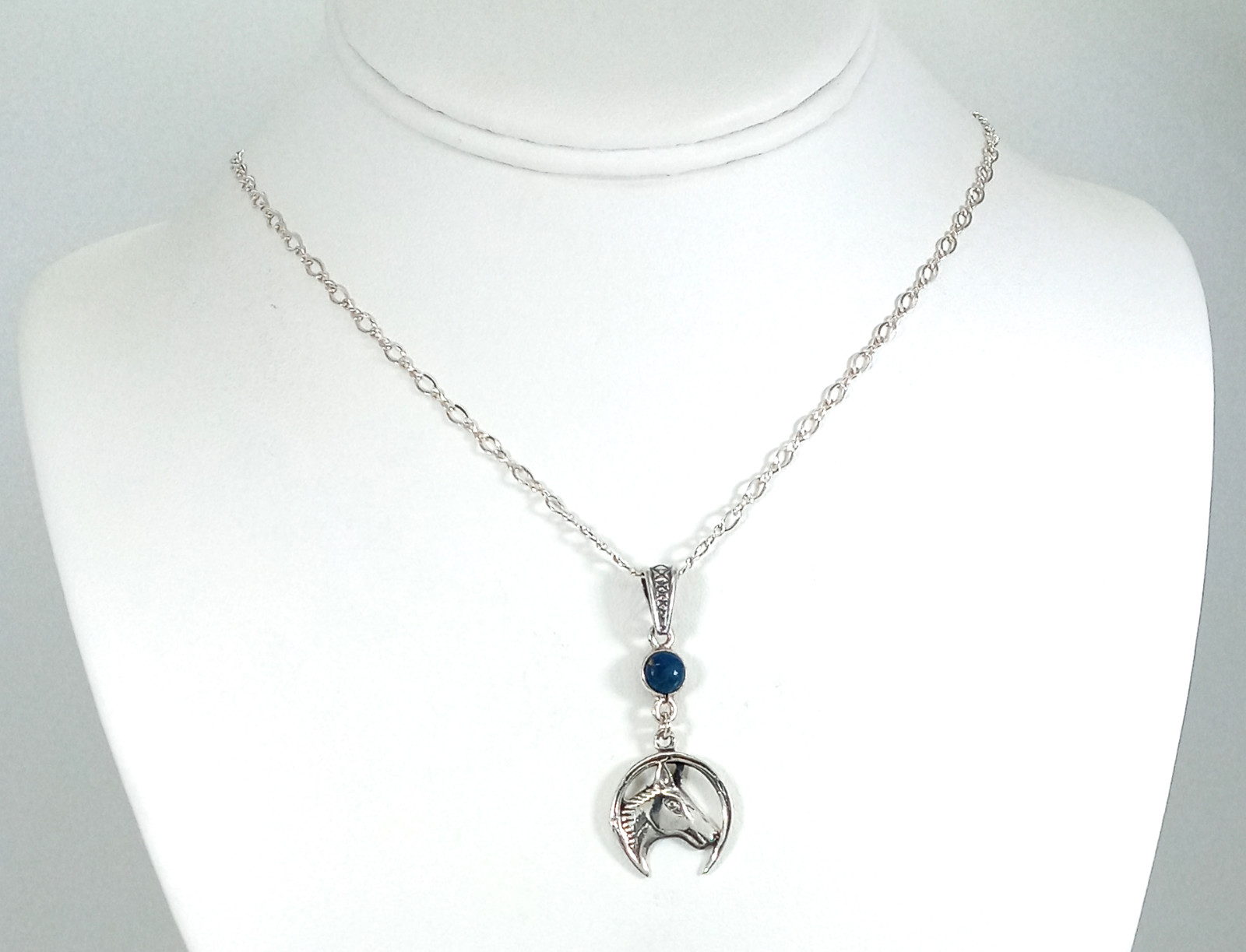 925 Solid Sterling Silver Lapis Lazuli Equestrian… - image 2