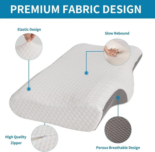 1,2 Pack Memory Foam Neck Pillow Ergonomic Cervical Pillow Neck Pain RRP £29.99 - Picture 3 of 8