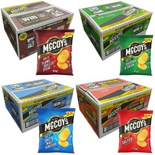 McCoys Potato Crisps Ridge Cut Flavour Box Case Pack of 20 x 65g Sharing Bag