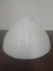 Vintage IES Style White Opal Milk Glass Ribbed Pattern Lamp Shade