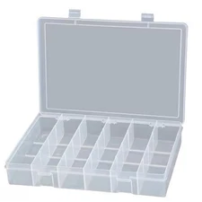 Durham Mfg Lp6-Clear Compartment Box With 6 Compartments, Plastic, 2 5/16 In H
