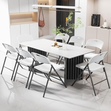 Commercial Plastic Folding Set of 2 Chairs Stackable Picnic Party In/Outdoor