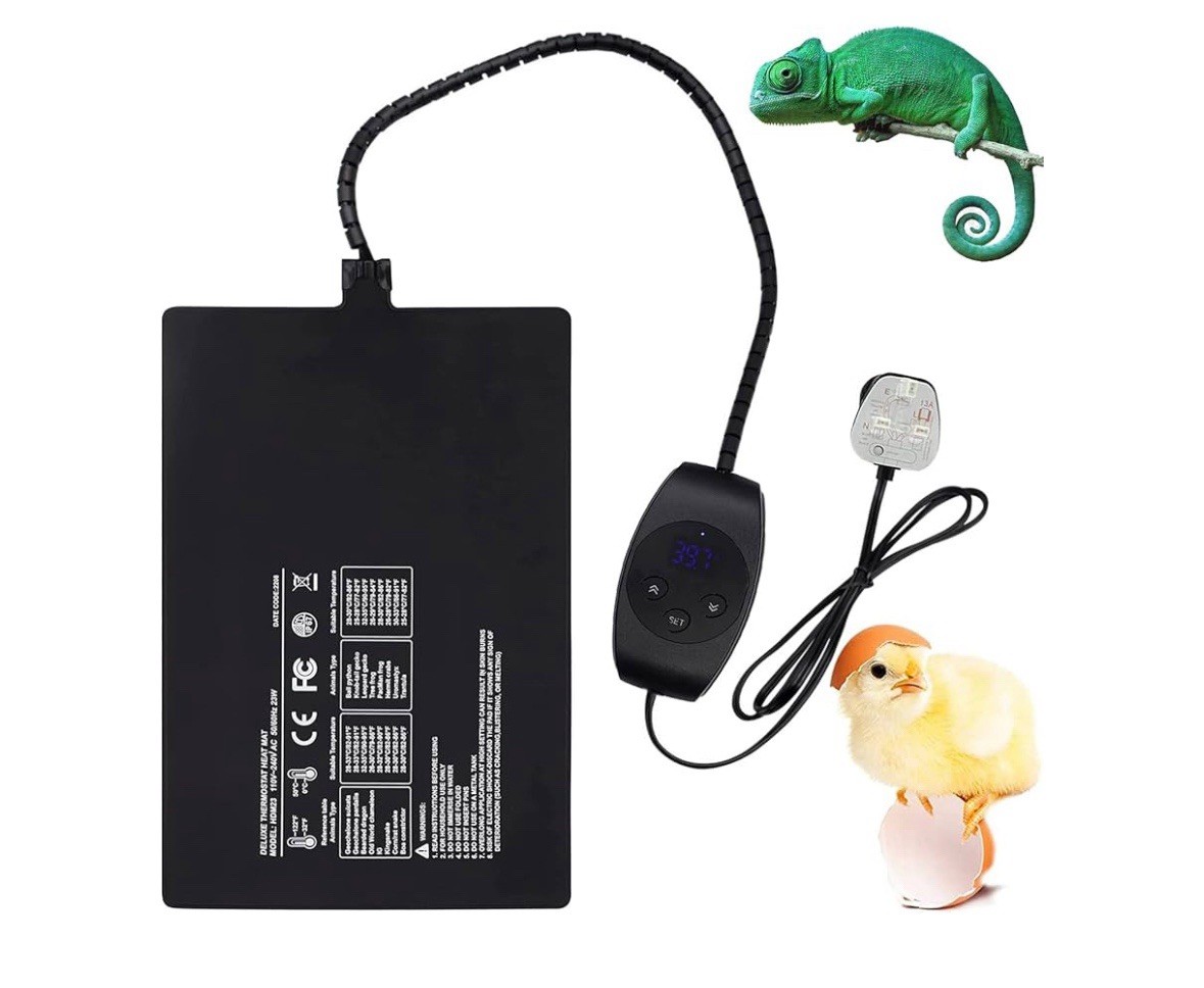 Reptile Heat Mat Heating Warm Heater Pad With Thermostat Controller 11W 6x8inch