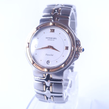 Raymond Weil Parsifal 1993 Swiss Gold Sapphire Roman Dial 9190 Quartz from JAPAN