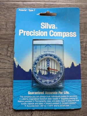 Silva Polaris Type 7 Precision Baseplate Compass Vintage Hiking Camping NOS