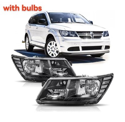 w/bulbs Headlights Assembly compatible For Dodge Journey Halogen 2009-2020