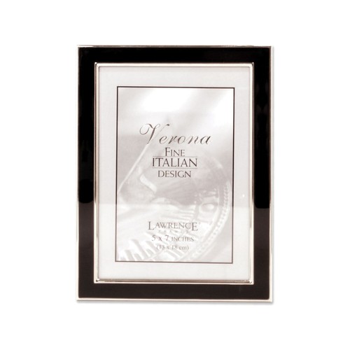 Lawrence Frames Silver Plated 5x7 Metal with Black Enamel Picture Frame 586057