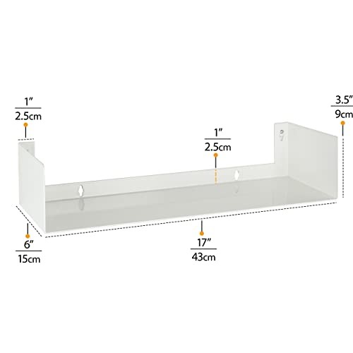 Bali Estantes Flotantes para Pared, CD DVD Estantes de Almacenamiento y Metal Blanco - Imagen 4 de 7