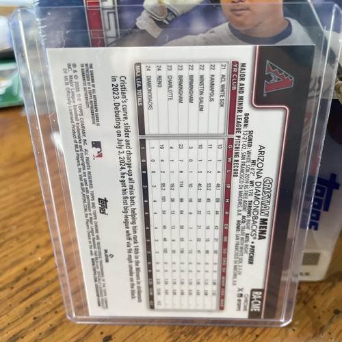 Topps Chrome Cristian Mena On Card Auto Arizona Diamondbacks - Picture 2 of 2