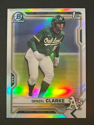 #ad Denzle Clarke 2021 Bowman Chrome 1st Refractor Athletics $4.99