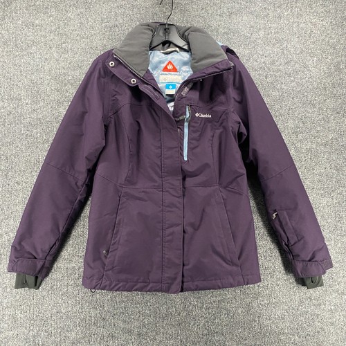 Columbia Jacke Damen S Lila Full Zip Omni Heat Kapuze Outdoor Wintermantel