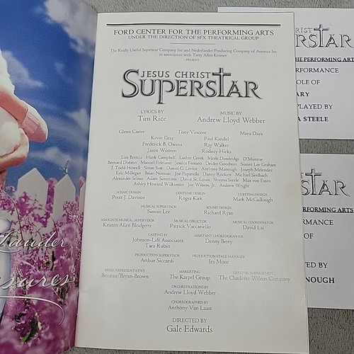 Jesus Christ Superstar Showbill – Ford Center – w/ 2 Cast Slips – FREE SHIP - Picture 4 of 6