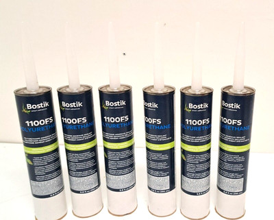 Pack of 6 Bostik 1100FS Polyurethane Adhesive/Sealant (Black) - EXP. 1/17/23