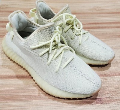 Adidas Yeezy Boost 350 V2 Mens Size 8 Butter Cream/Triple White EXCELLENT 