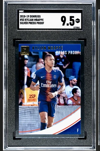 2018-19 Panini Donruss Kylian Mbappe Press Proof Silver #53 SGC 9.5  Rookie RC