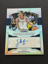 2024 Prizm Draft Picks - Solomon Ball - Penmanship Silver Prizm Auto UCONN