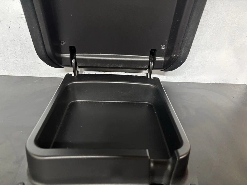 Nissan Pathfinder JX35 QX60 13-19 consola central tapa de almacenamiento reposabrazos gamuza negra Foto 4 de 4