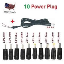 10Pcs 5.5x2.1mm Laptop Universal DC Power Jack Set Charger AC DC Adapter Plug