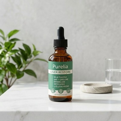 Purelia Liver Restore, Complete Liver Support Supplement with Milk Thistle 60ml